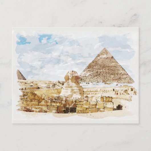Egypte Sphinx Giza Pyramids die een fijne kunst ma Briefkaart (Voorkant)