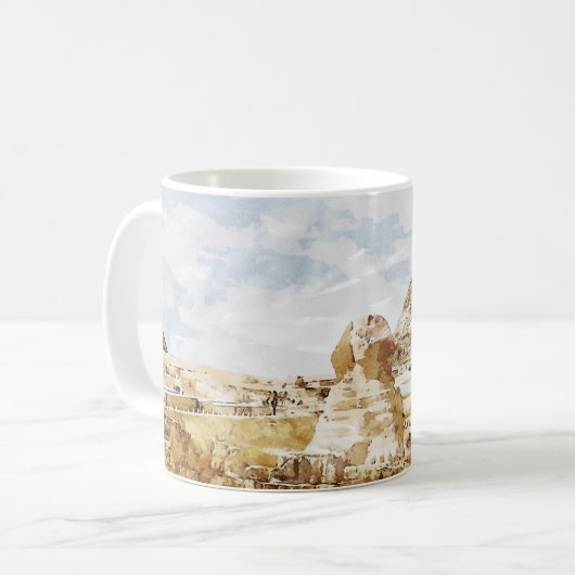 Egypte Sphinx Giza Pyramids die een fijne kunst ma Koffiemok (Voorkant links)