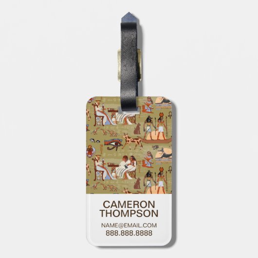 Egypte | Symbolen Patroon Bagagelabel (Achterkant verticaal)
