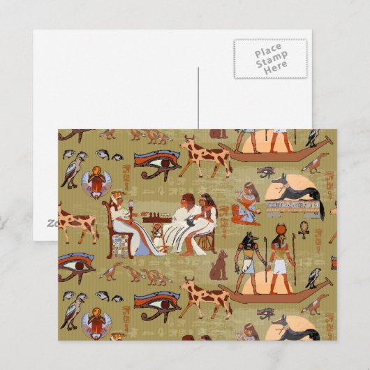 Egypte | Symbolen Patroon Briefkaart (Voorkant / Achterkant)