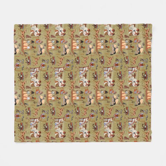 Egypte | Symbolen Patroon Fleece Deken (Voorkant (Horizontaal))