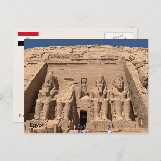 Egypte, The Great Temple of Ramses II, Abu Simbel Briefkaart (Voorkant / Achterkant)