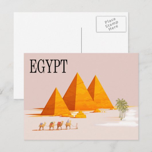Egypte Travel Briefkaart (Voorkant / Achterkant)