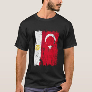 Egypte Turkije Halve Vlag Turkiye Egyptische Turks T-shirt