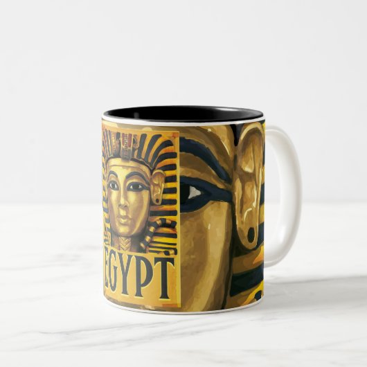 Egypte - Tutankhamun Tweekleurige Koffiemok (Voorkant rechts)