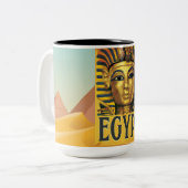 Egypte - Tutankhamun Tweekleurige Koffiemok (Voorkant links)