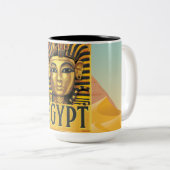Egypte - Tutankhamun Tweekleurige Koffiemok (Voorkant rechts)