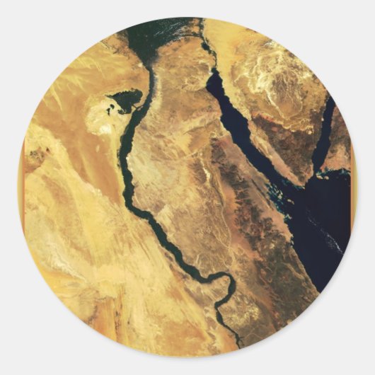 Egypte vanuit de ruimte ronde sticker (Voorkant)
