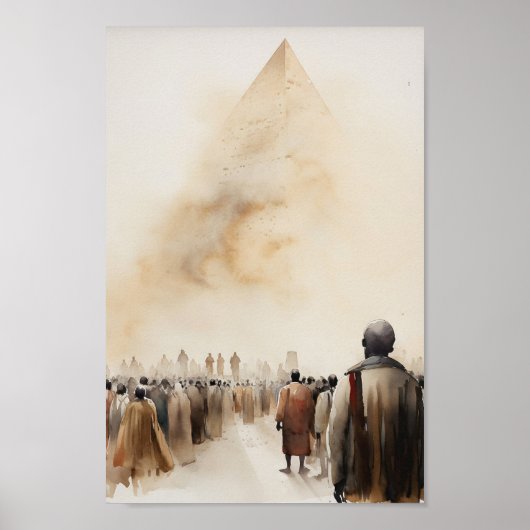 "Egypte verlaten - Exodus Waterverf Art Print (Voorkant)