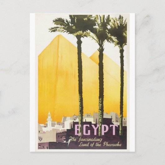 Egypte Vintage Travel briefkaart (Voorkant)