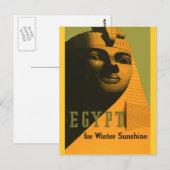 Egypte - Vintage Travel Poster Art Briefkaart (Voorkant / Achterkant)