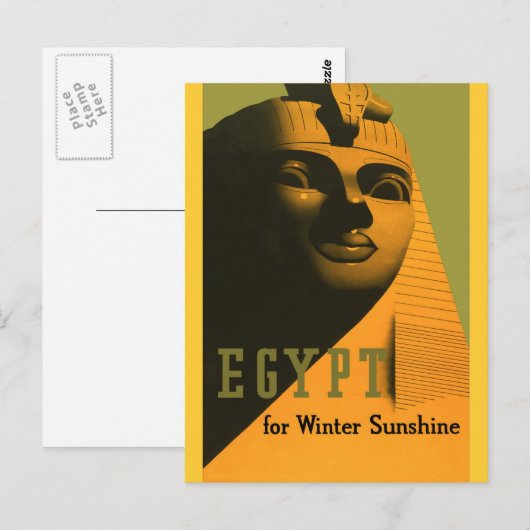 Egypte - Vintage Travel Poster Art Briefkaart (Voorkant / Achterkant)