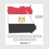 Egypte Vlag Charmante Patriottische Kaart Sticker (Vel)
