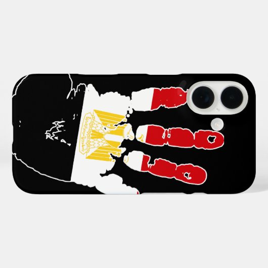 Egypte Vlag Handafdruk Case-Mate iPhone Case (Achterkant (horizontaal))
