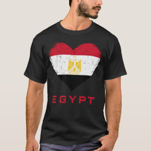 Egypte Vlag Hart Verdrietig Mannen T-shirt