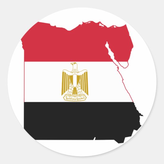Egypte Vlag kaart EG Ronde Sticker (Voorkant)