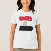 Egypte Vlag Kaart Tri-Blend Shirt (Voorkant)