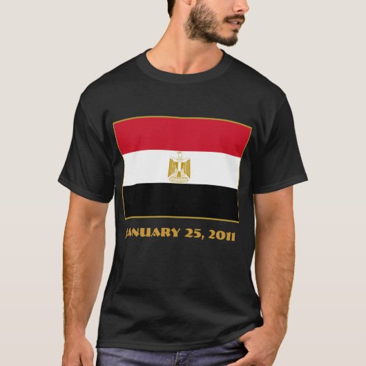 EGYPTE-vlag met 25 januari 2011 Datum T-shirt (Voorkant)