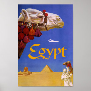 Egypte. Vlieg TWA (1960) vintage Poster