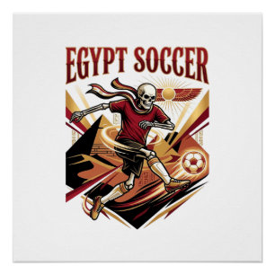 Egypte Voetbal Skelet Aanvaller Naties Premium Spo Perfect Poster