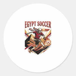 Egypte Voetbal Skelet Aanvaller Naties Premium Spo Ronde Sticker