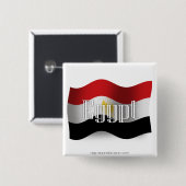 Egypte Wavevlag Vierkante Button 5,1 Cm (Voorkant /achterkant)