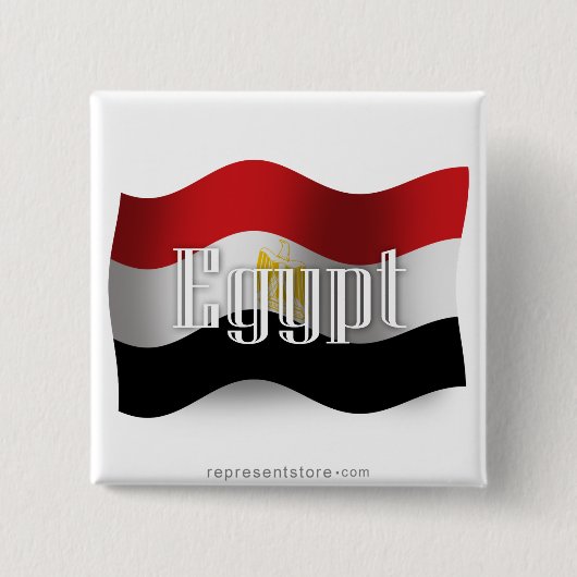 Egypte Wavevlag Vierkante Button 5,1 Cm (Voorkant)
