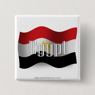 Egypte Wavevlag Vierkante Button 5,1 Cm