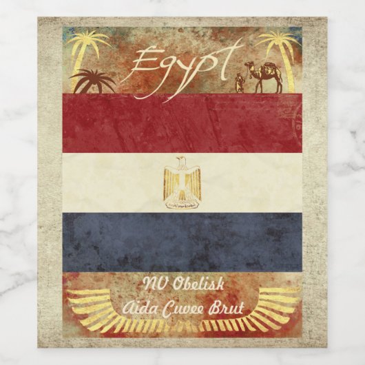 Egypte - Wijnlabel Wijn Etiket (Enkel label)