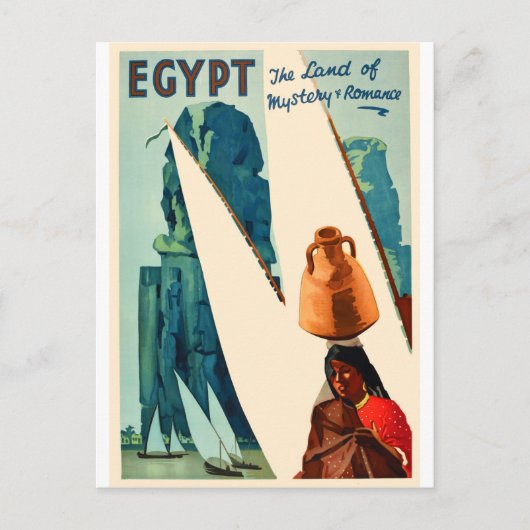 Egypte, zeilen op de Nail River Briefkaart (Voorkant)