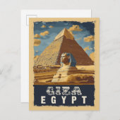  Egyptenaar: Grote Piramide van Gizeh Reizen Briefkaart (Voorkant / Achterkant)
