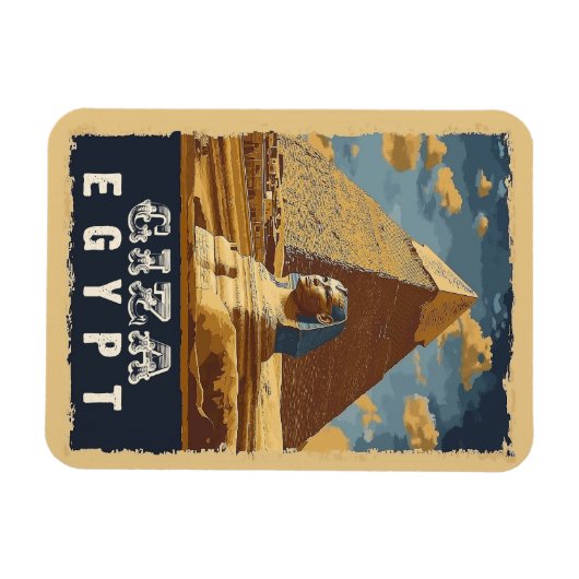  Egyptenaar: Grote Piramide van Gizeh Reizen Magneet (Horizontaal)