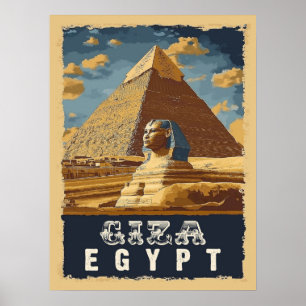 Egyptenaar: Grote Piramide van Gizeh Reizen Poster