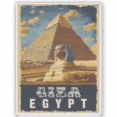 Egyptenaar: Grote Piramide van Gizeh Reizen Sticker (Voorkant)