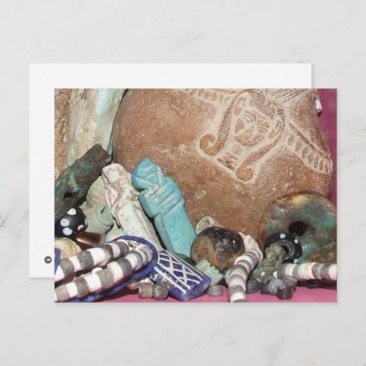 Egyptian amulets and beads Postcard Briefkaart (Voorkant / Achterkant)