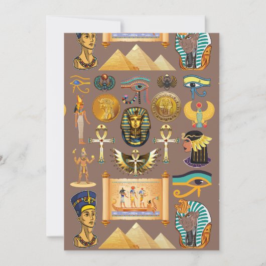 Egyptian Ancient Hieroglyphic Pattern Symbol Feestdagenkaart (Voorkant)