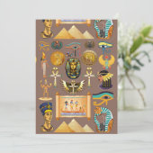 Egyptian Ancient Hieroglyphic Pattern Symbol Feestdagenkaart (Staand voorkant)