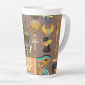 Egyptian Ancient Hieroglyphic Pattern Symbol Latte Mok (Rechterhoek)