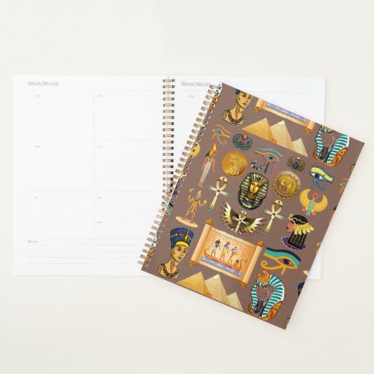 Egyptian Ancient Hieroglyphic Pattern Symbol Planner (Display)