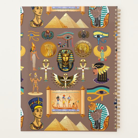 Egyptian Ancient Hieroglyphic Pattern Symbol Planner (Achterkant)