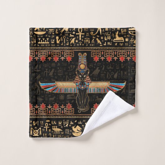 Egyptian Cat - Bastet Bad Handdoek (Wasdoekje)