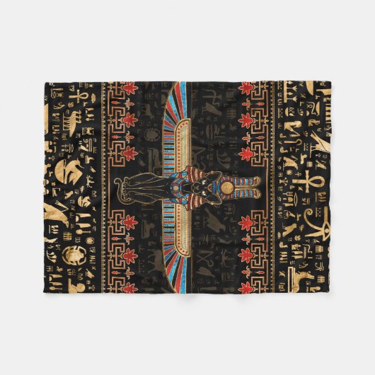 Egyptian Cat - Bastet Fleece Deken (Voorkant (Horizontaal))