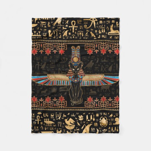 Egyptian Cat - Bastet Fleece Deken (Voorkant)