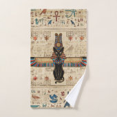 Egyptian Cat - Bastet on papyrus Bad Handdoek (Handdoek)