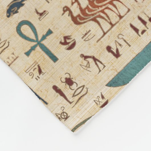 Egyptian Cat - Bastet on papyrus Fleece Deken (Hoek)