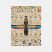 Egyptian Cat - Bastet on papyrus Fleece Deken (Voorkant)
