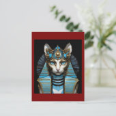 Egyptian cat pharaoh briefkaart (Staand voorkant)