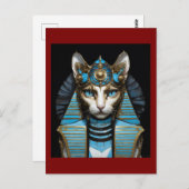 Egyptian cat pharaoh briefkaart (Voorkant / Achterkant)