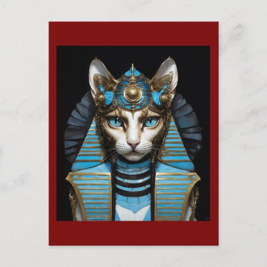 Egyptian cat pharaoh briefkaart (Voorkant)