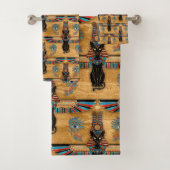 Egyptian Cats and Eye of Horus pattern Bad Handdoek (Insitu)